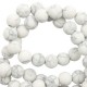 Natural stone beads round 4mm matte Howlite